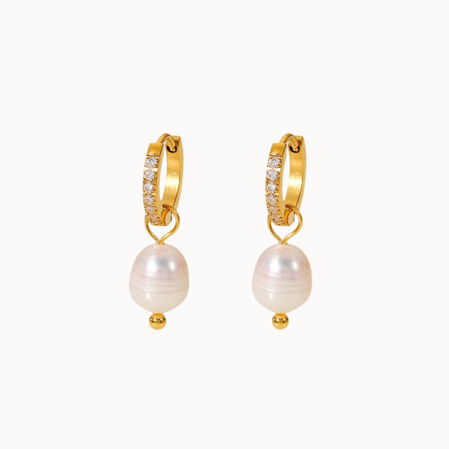 elegante ohrringe creole perle hypoallergen