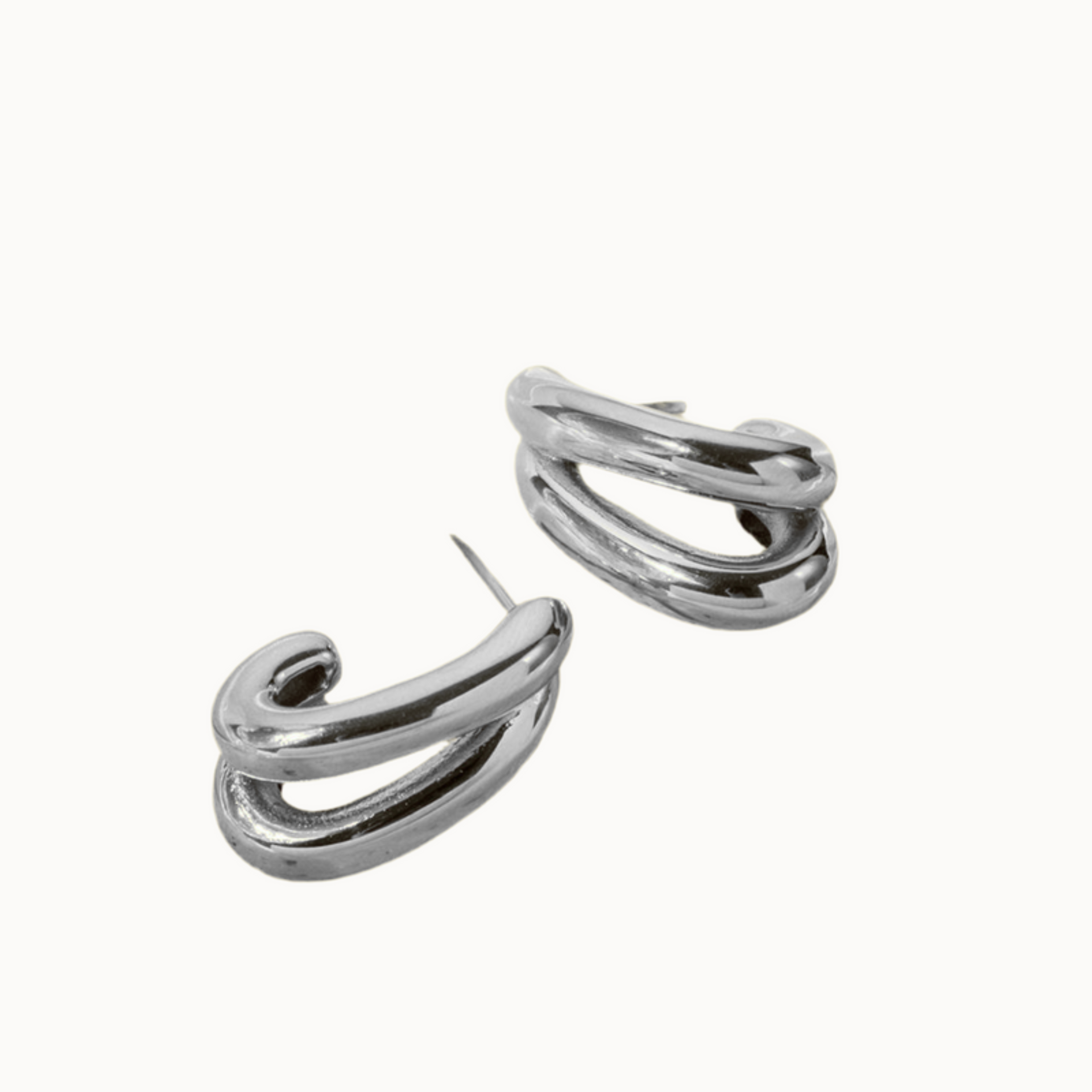 curve design ohrringe gold silver