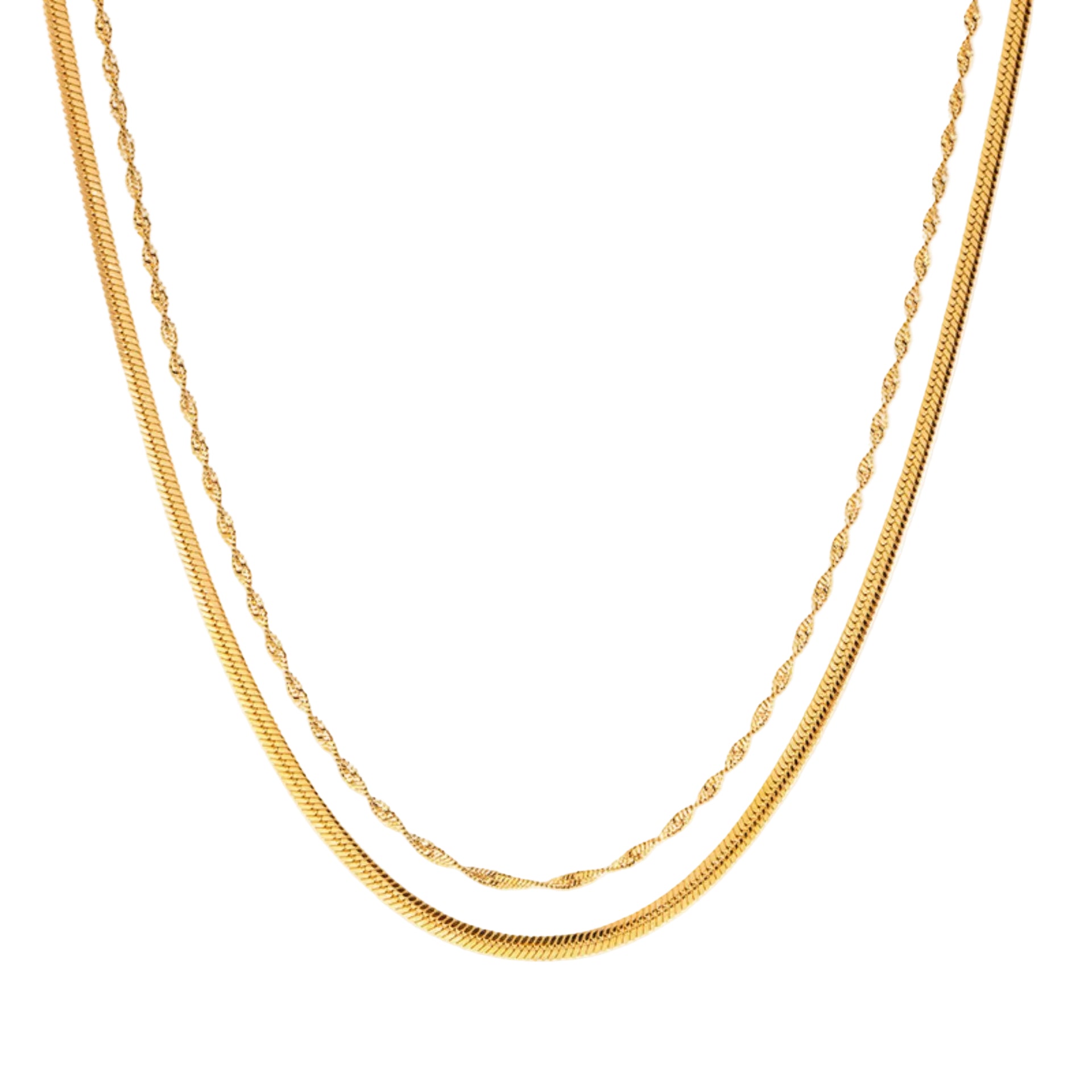 duo shine halskette zwei ketten gold edelstahl