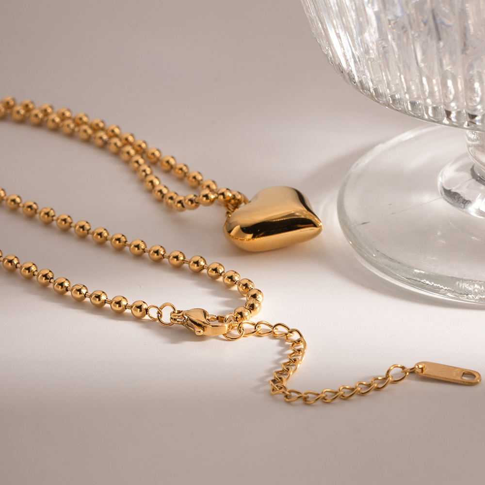 golden heart kugelkette gold edelstahl kombination