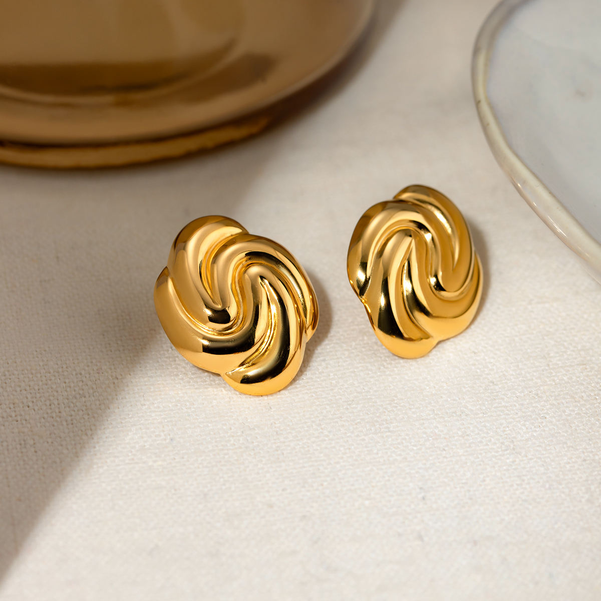 Golden Swirl Ohrstecker