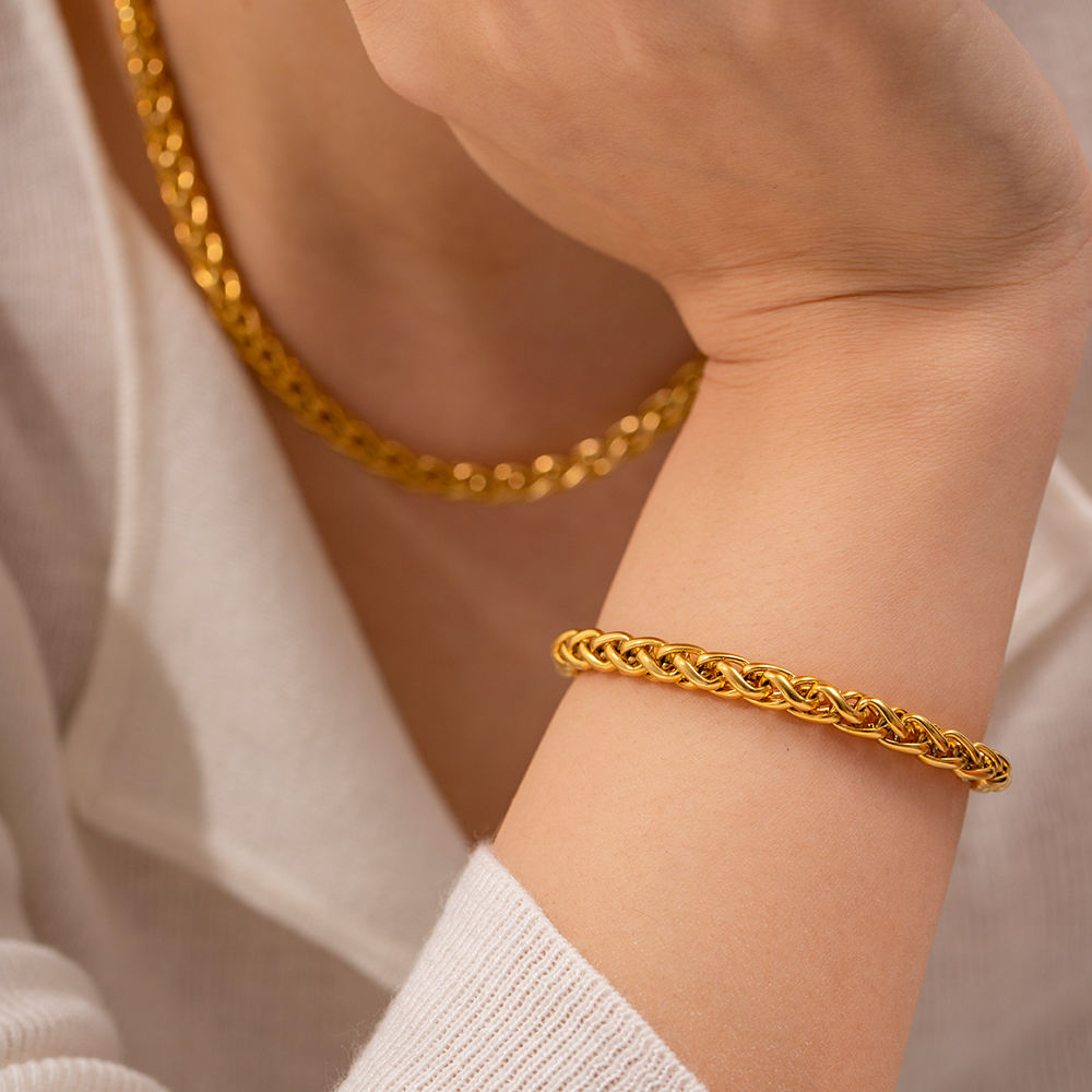 twisted design armband gold verstellbar