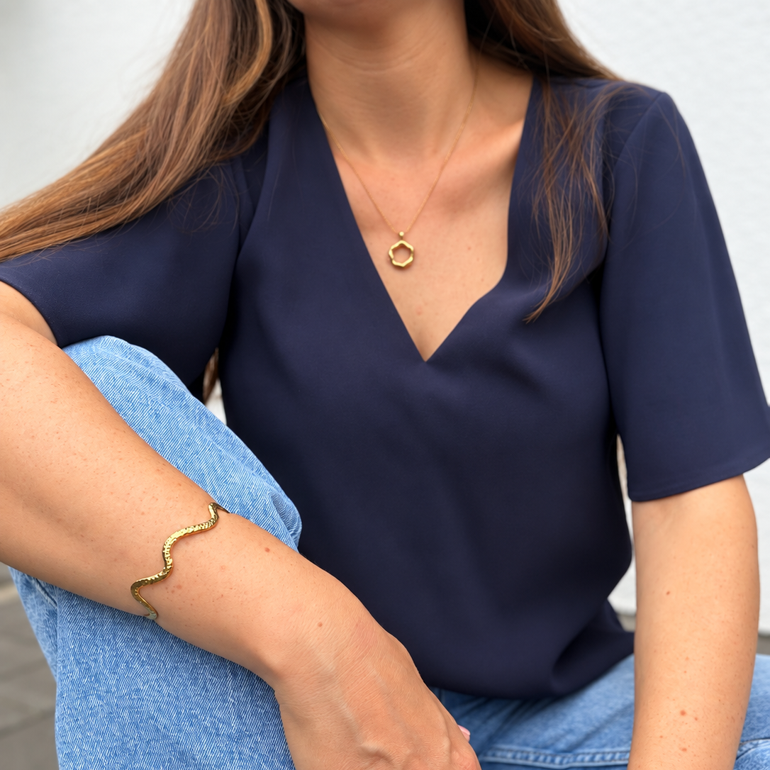 Wide Wave Texture Bangle