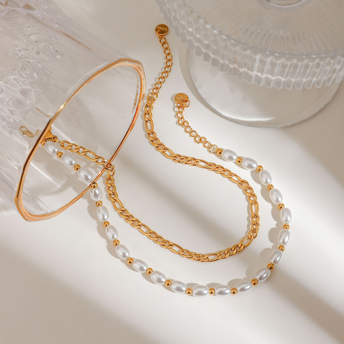 pearl chic set gold wasserfest hypoallergen