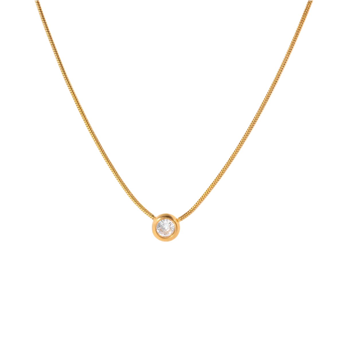 pure shine kette gold kristall edelstahl minimalistisch