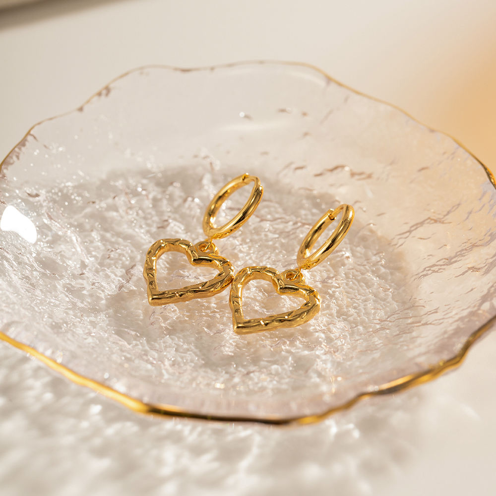 Golden Heart Hoops Ohrringe
