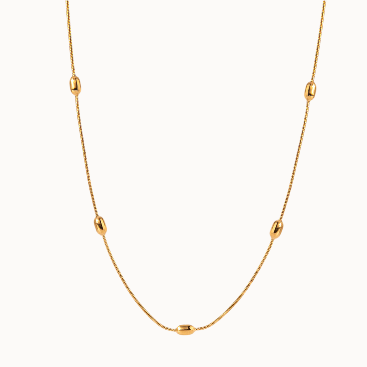 golden minimalist halskette kugel-perlen ansicht tragen