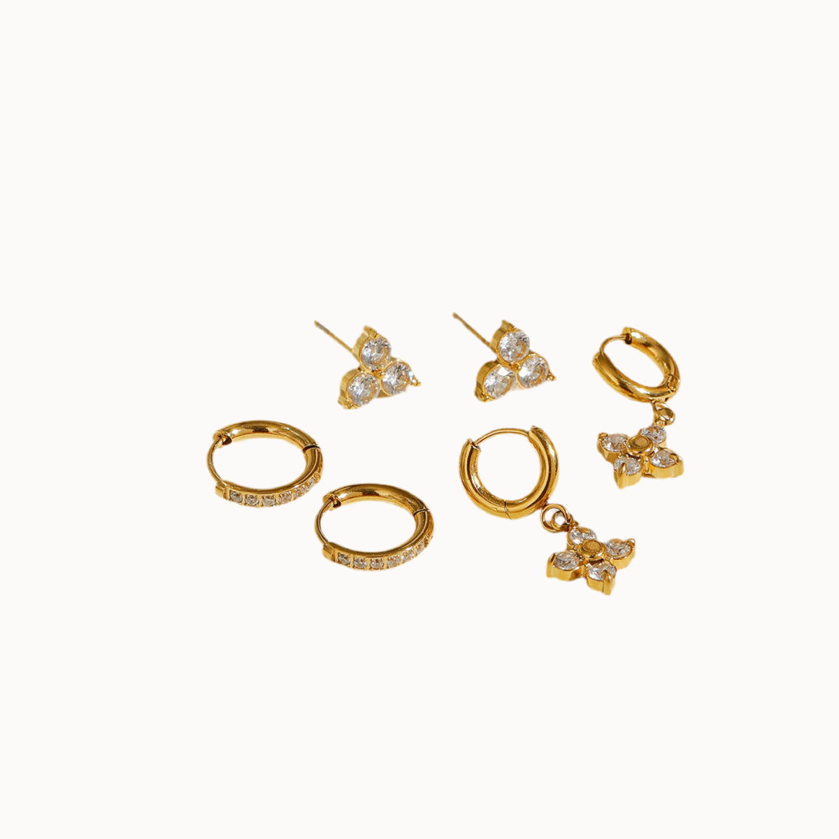 golden sparkle ohrring set alle teile arrangement