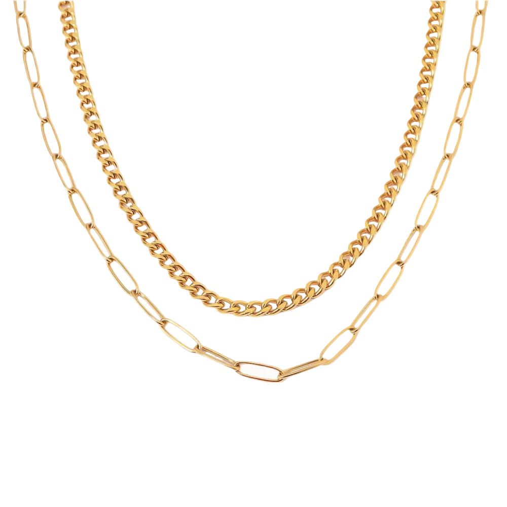 urban duo kette gold edelstahl doppellagig
