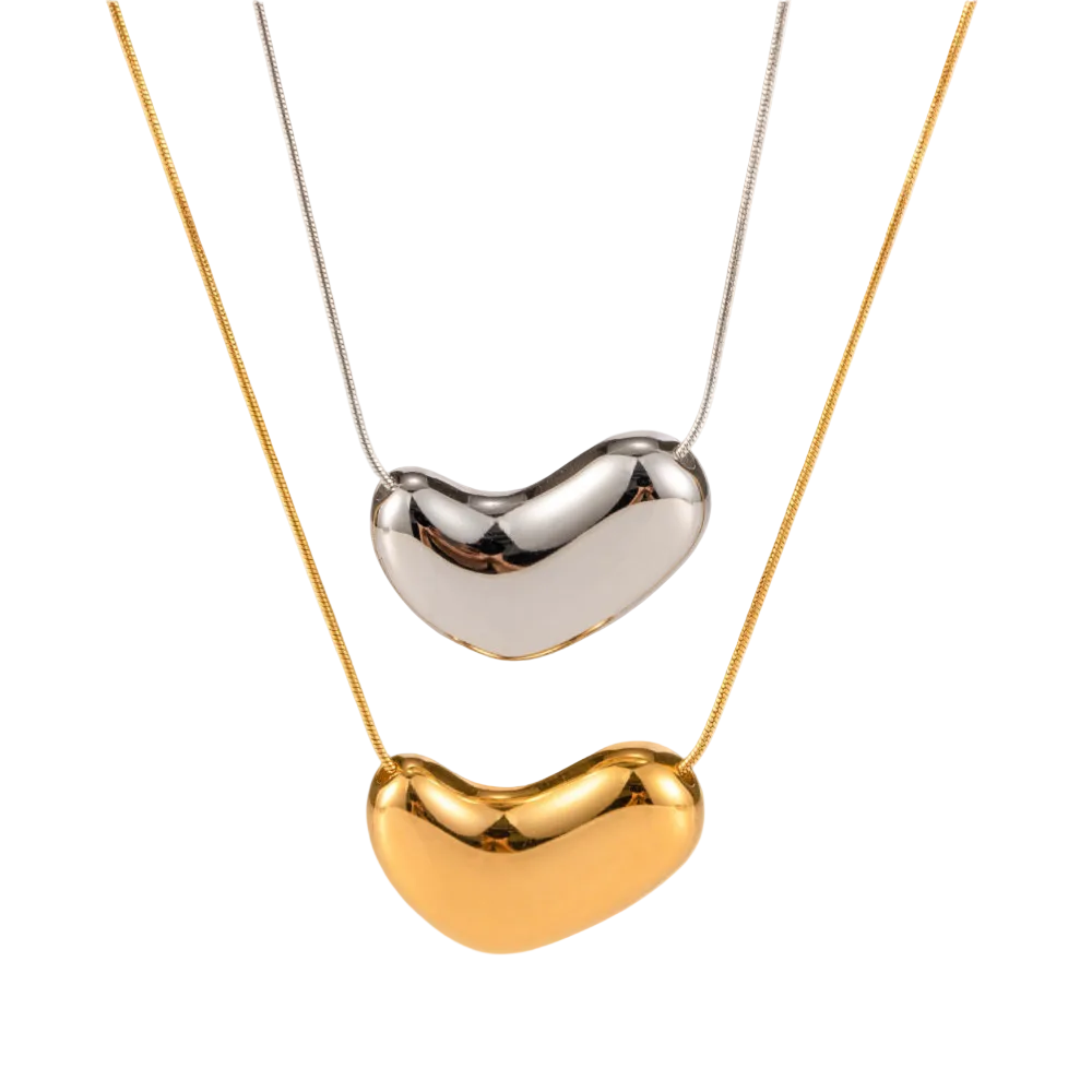 modern heartbeat kette herzanhänger gold edelstahl 18k
