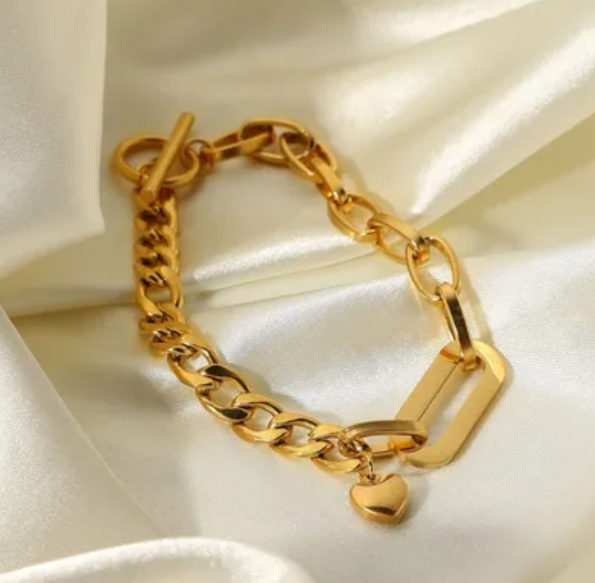 golden heart gliederarmband gold edelstahl variante