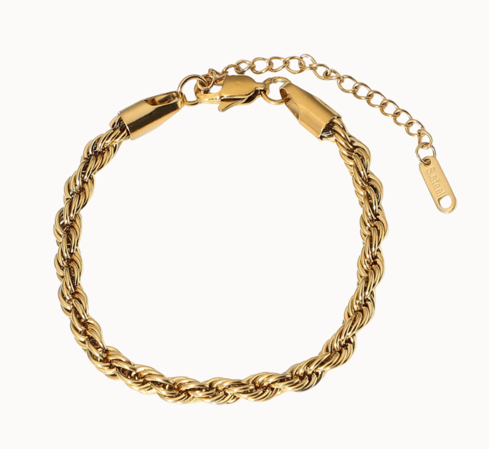golden rope armband gold edelstahl styling