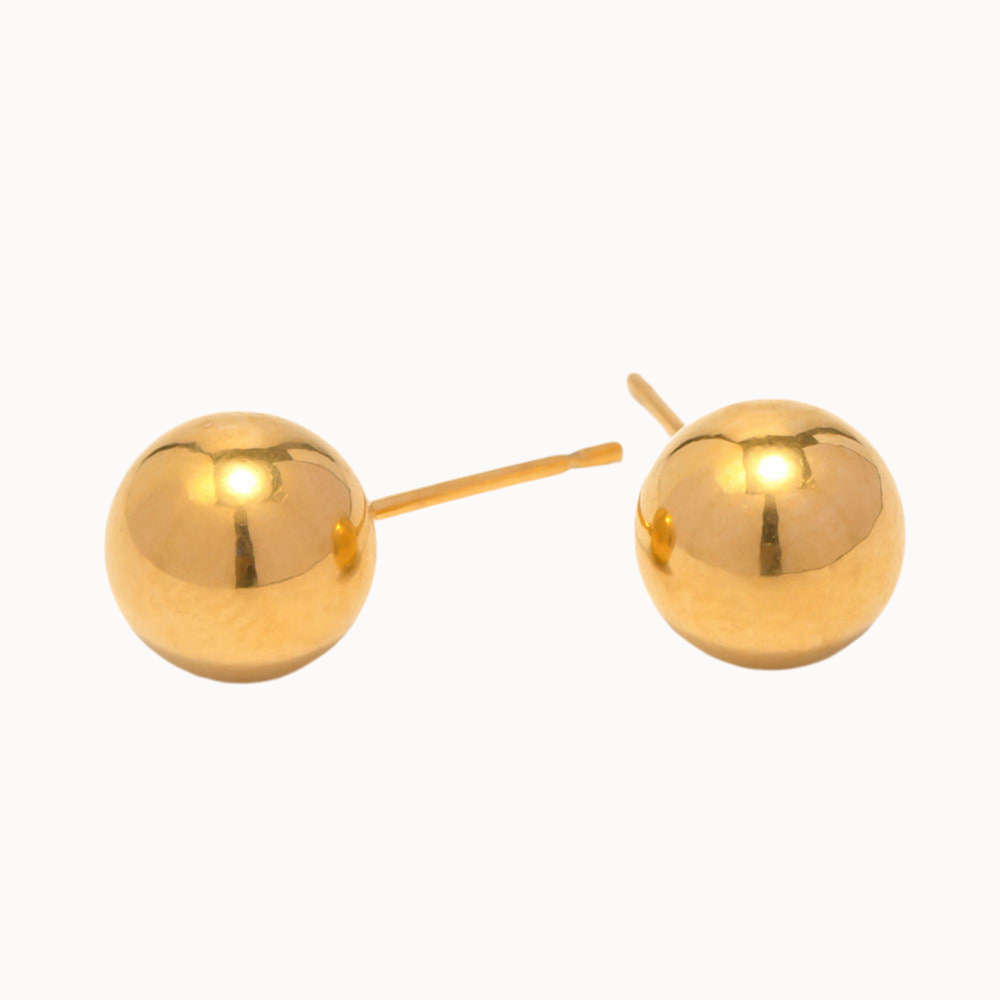golden sphere stud detail minimalist
