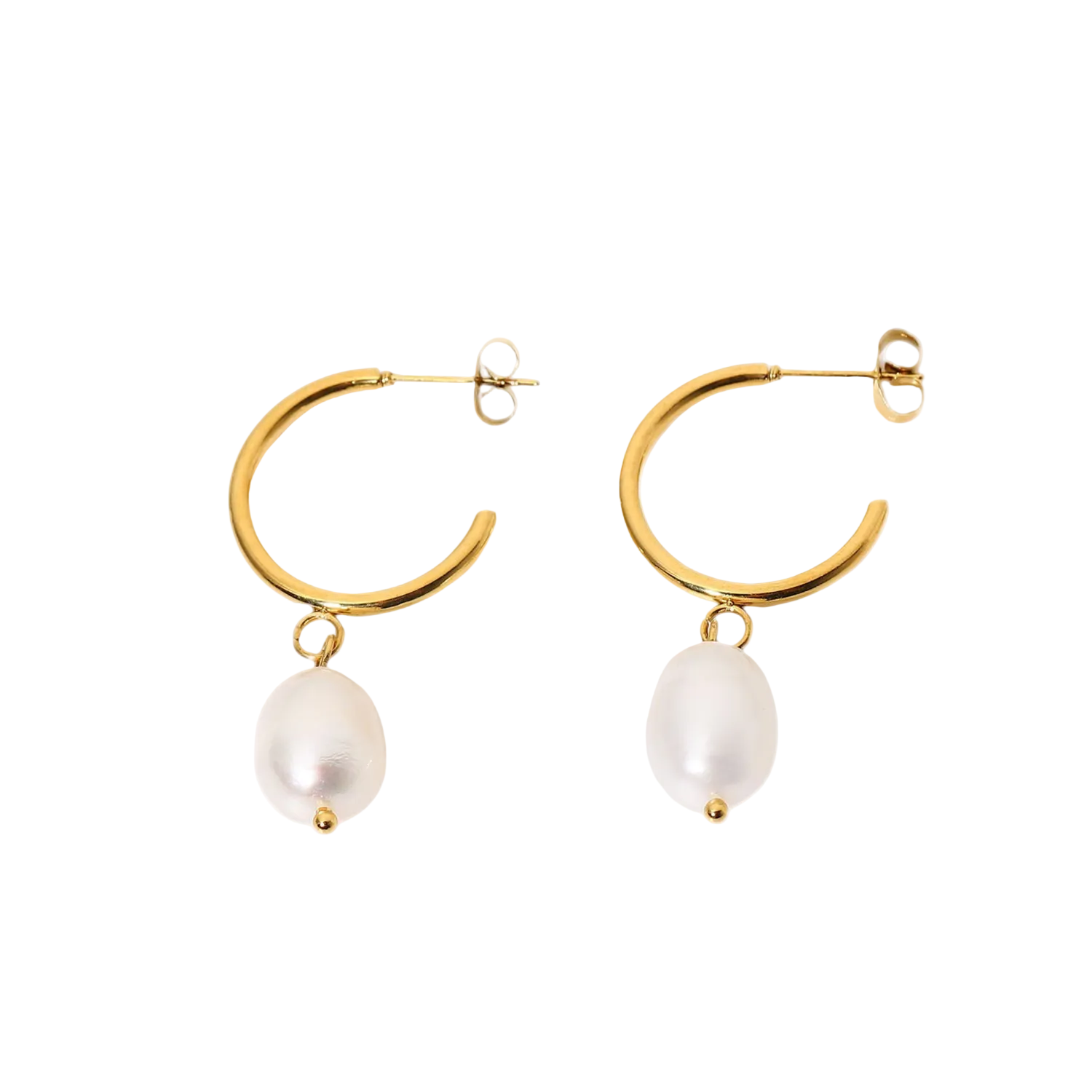 modern pearl hoop ohrringe gold edelstahl styling