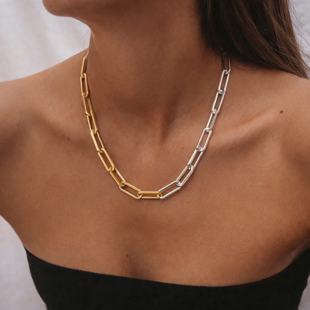 modern link 42cm kette armband set