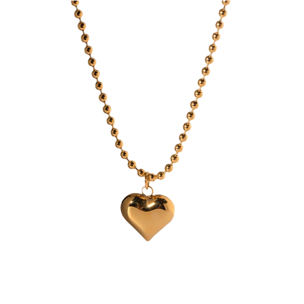 golden heart kugelkette gold edelstahl herz