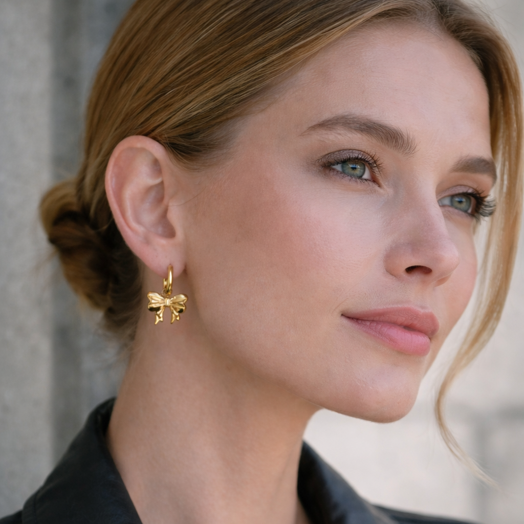 golden ribbon creolen vorderansicht design