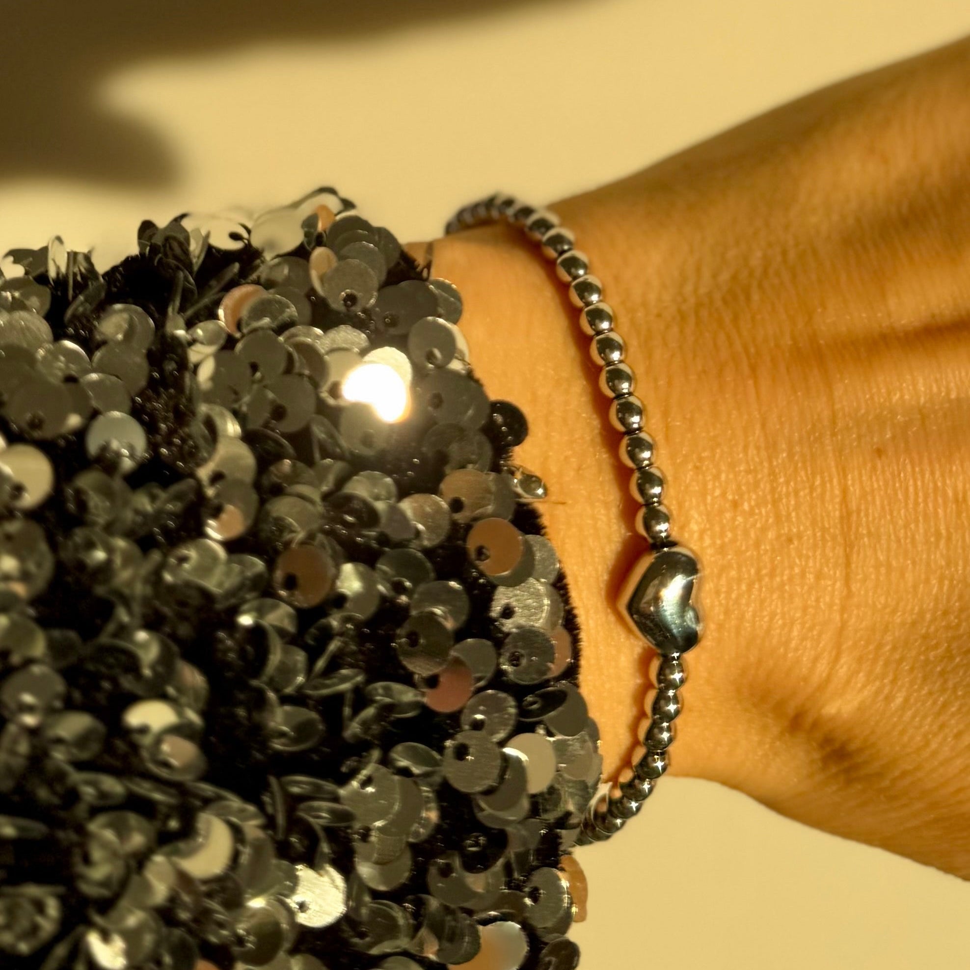 heart beads bracelet kugelarmband heart charm elegant