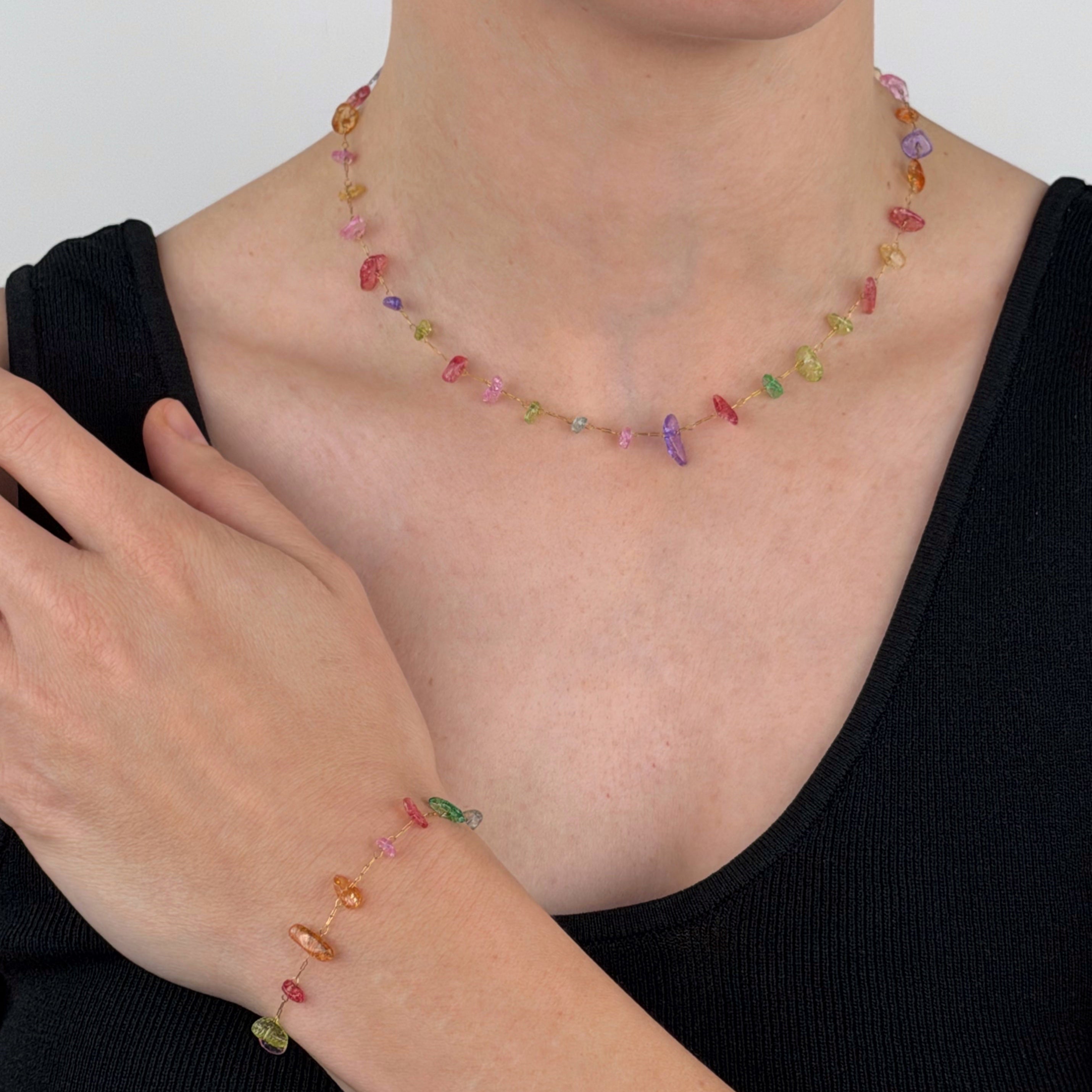 pastel gemstones kette modell tragen soft-colors