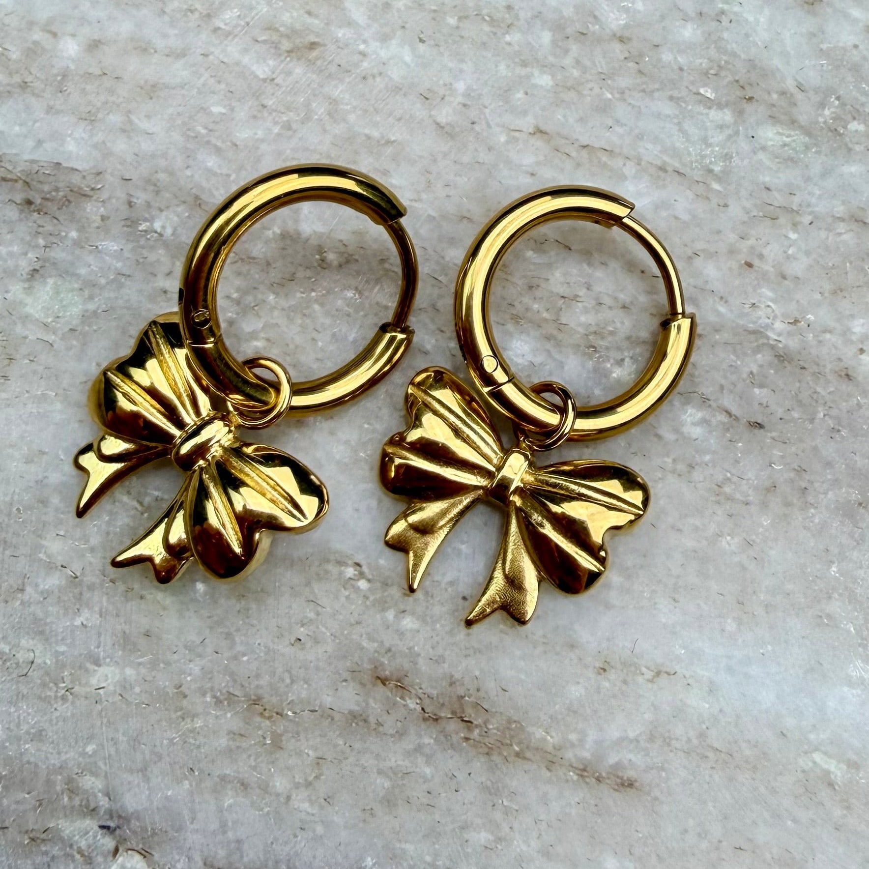 golden ribbon creolen gold edelstahl kombination