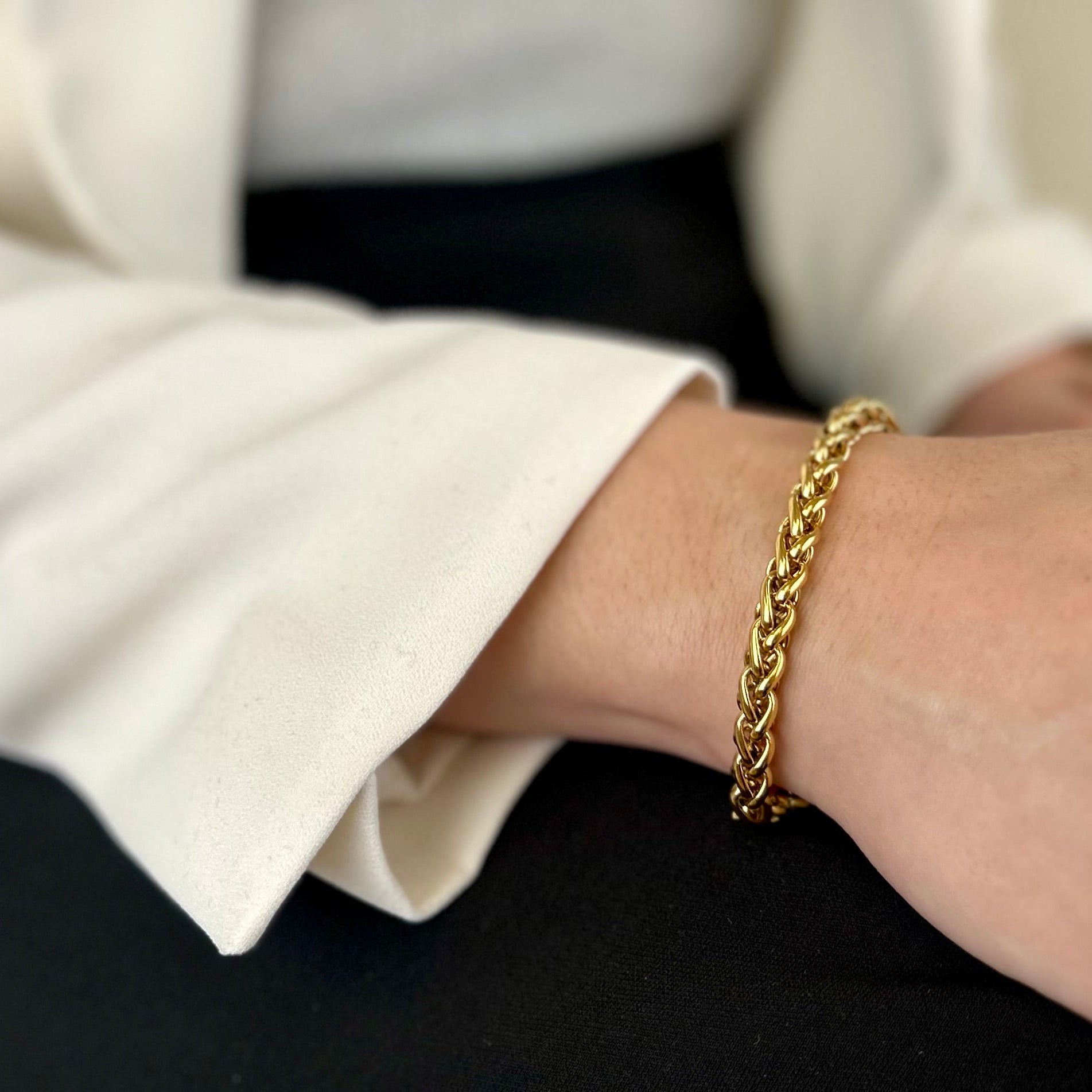 rope chain bracelet gold stainless steel waterproof