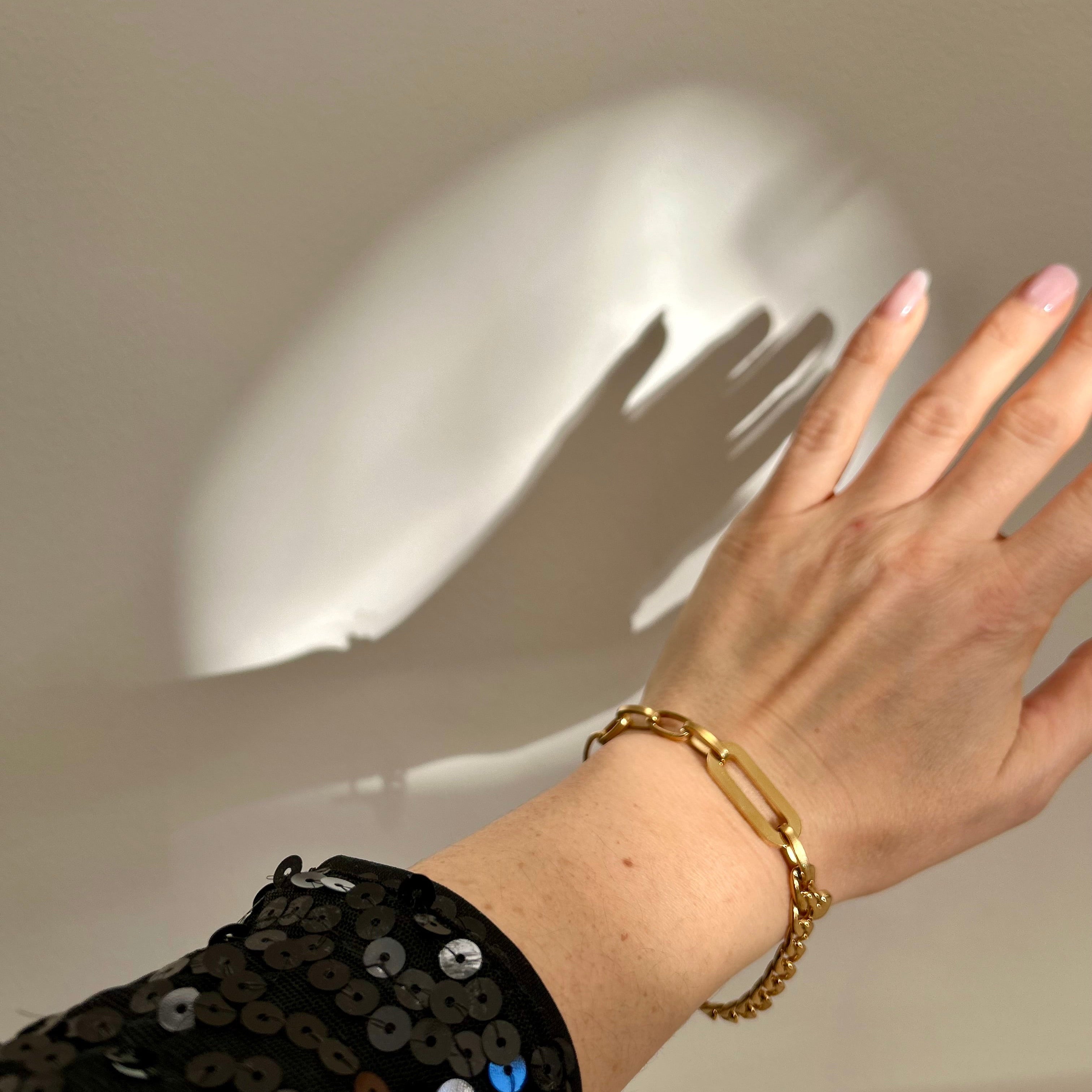 herzanhänger armband mit gliedern edelstahl eleganz