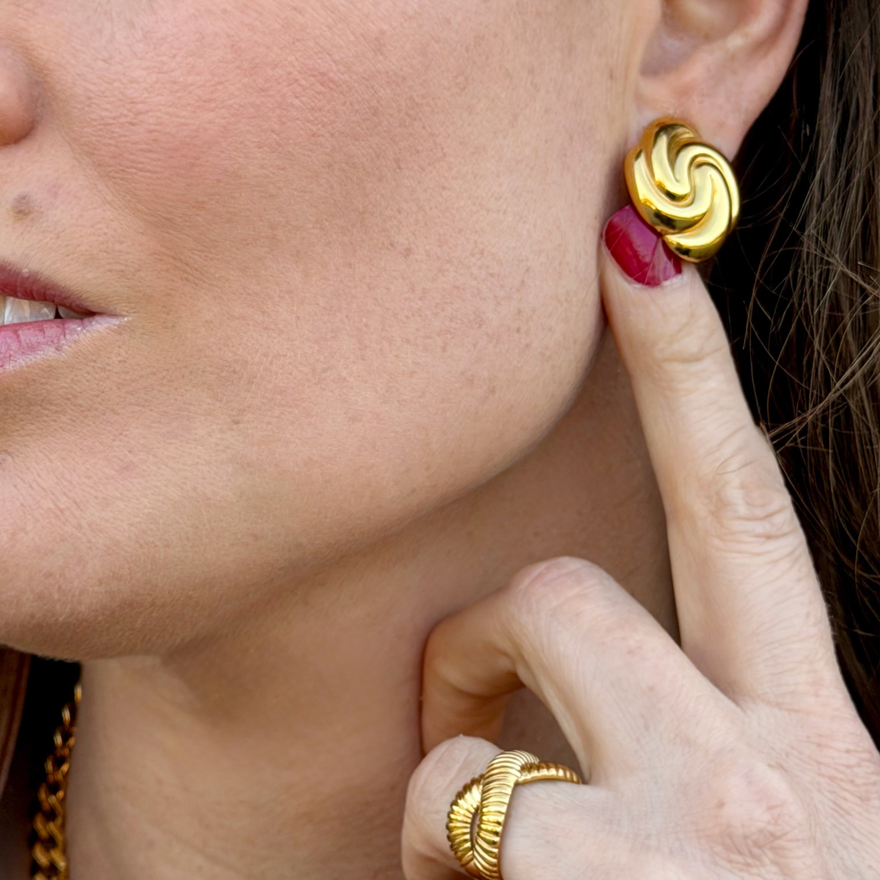 Golden Swirl Ohrstecker