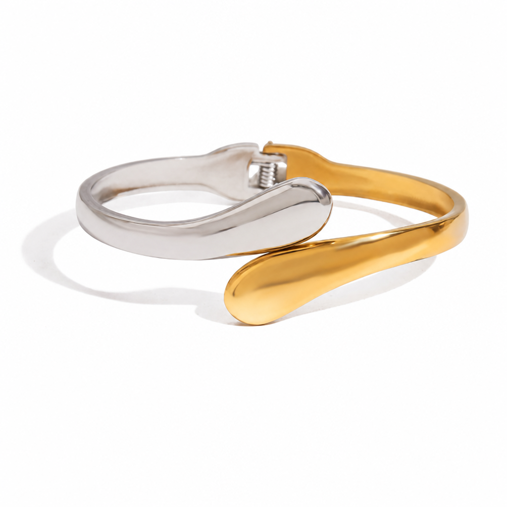 knot loop bracelet bicolor gold silber edelstahl wasserfest