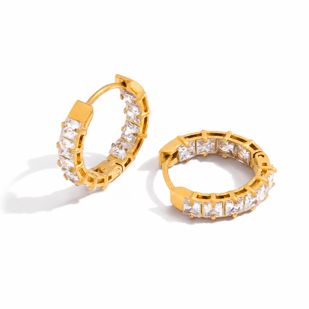 crystal creoles gold ohrringe kristall edelstahl elegant