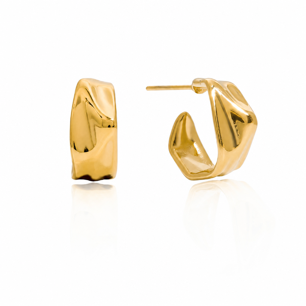 wave motion creoles gold edelstahl wasserfest