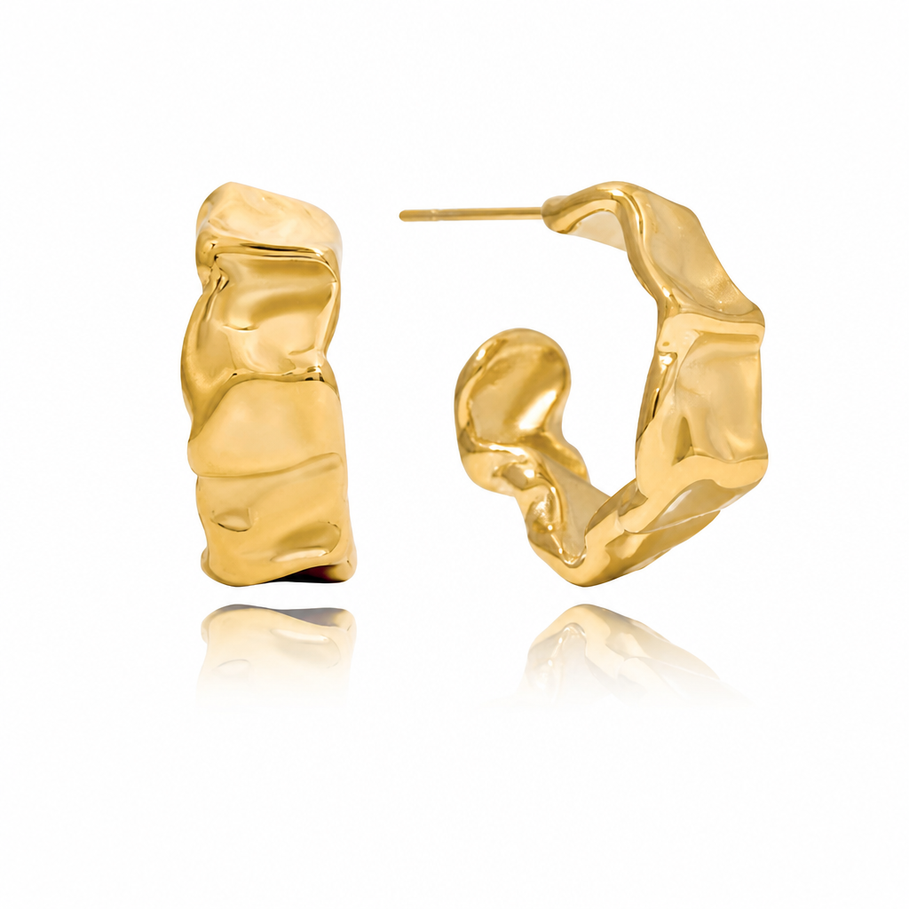 wrap twist earrings gold edelstahl wasserfest
