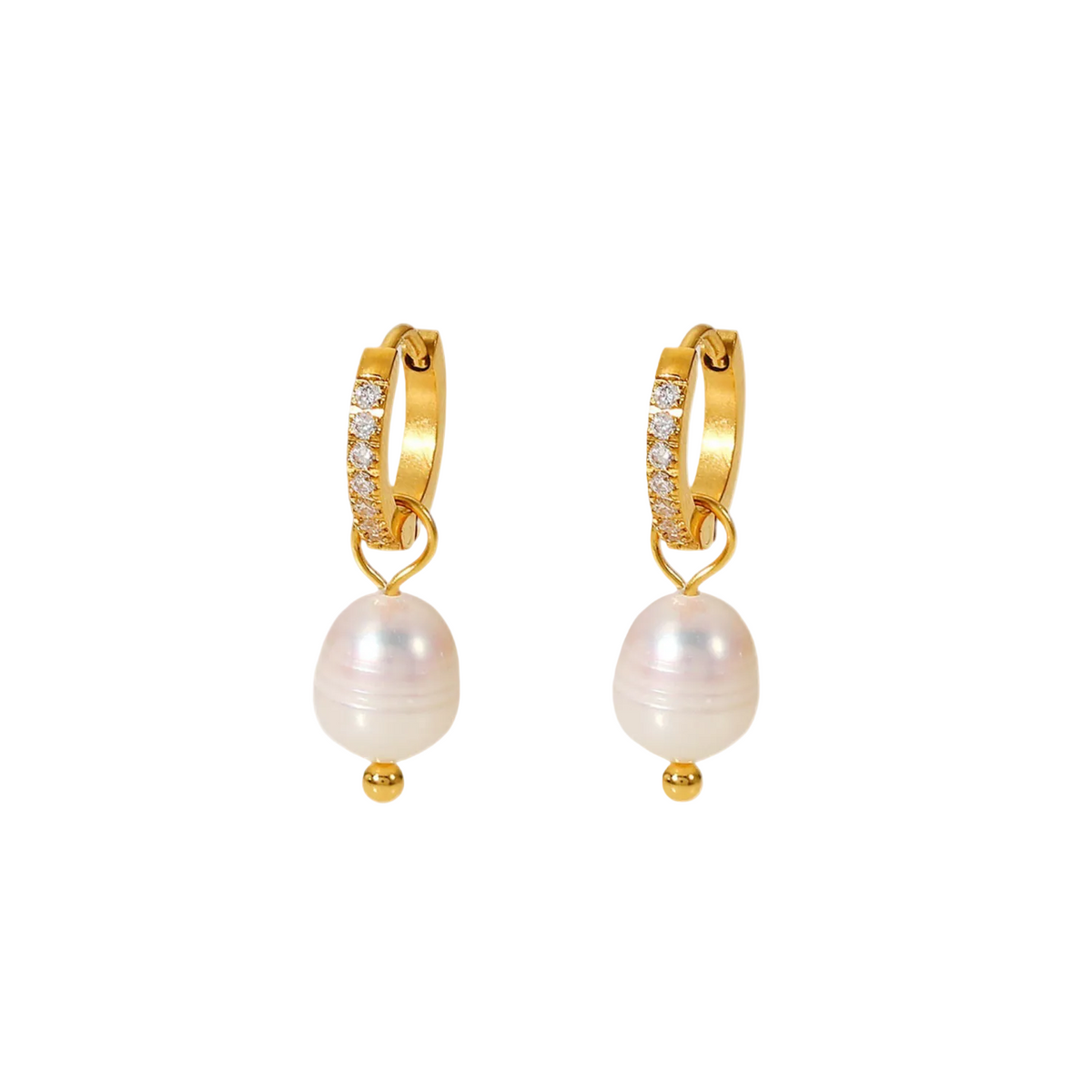 elegante ohrringe creole perle hypoallergen