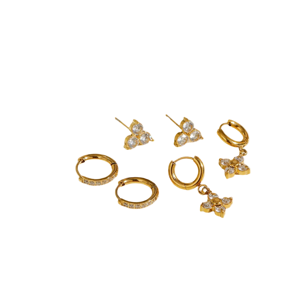 golden sparkle ohrring set alle teile arrangement