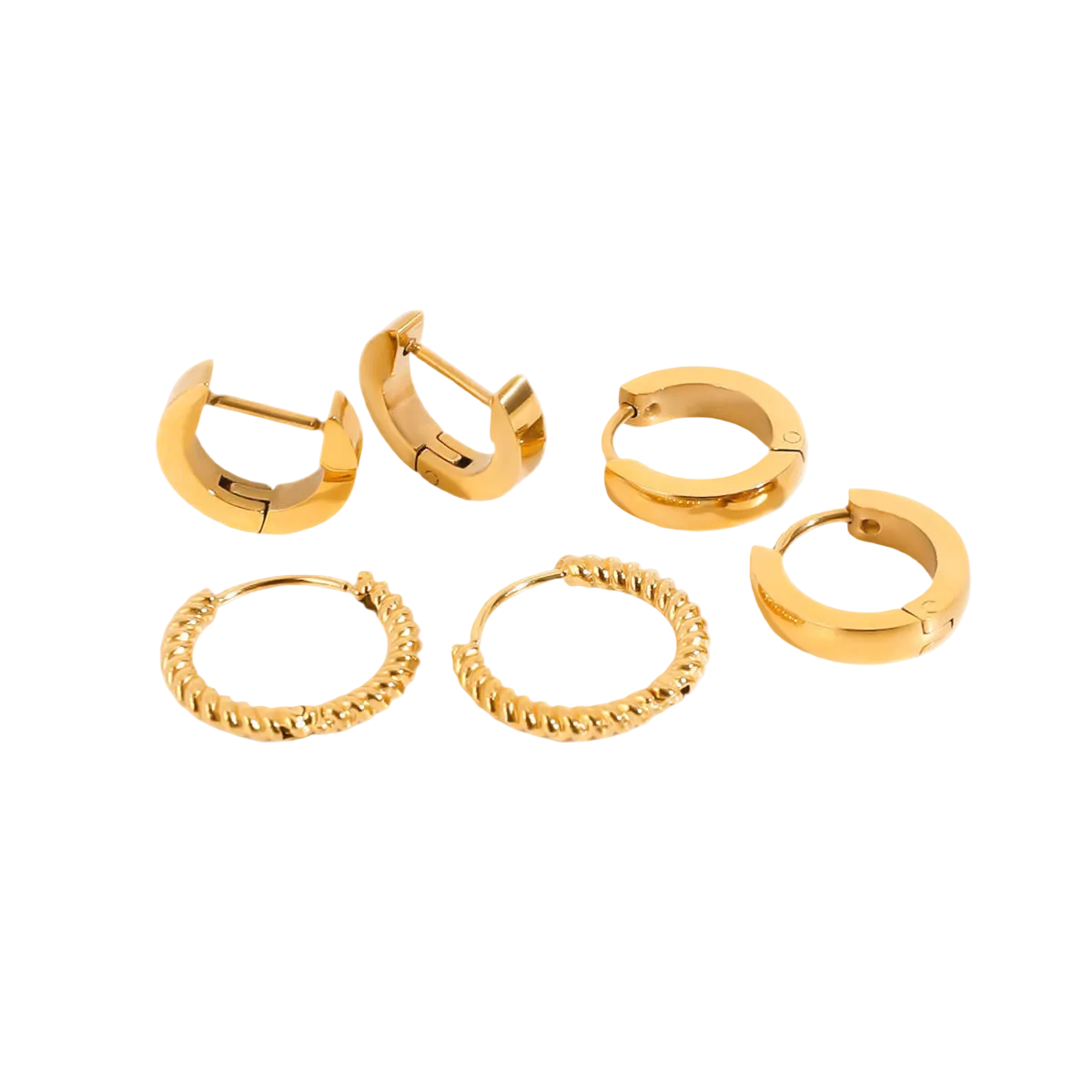 creole ohrringe set minimalist modern gold edelstahl