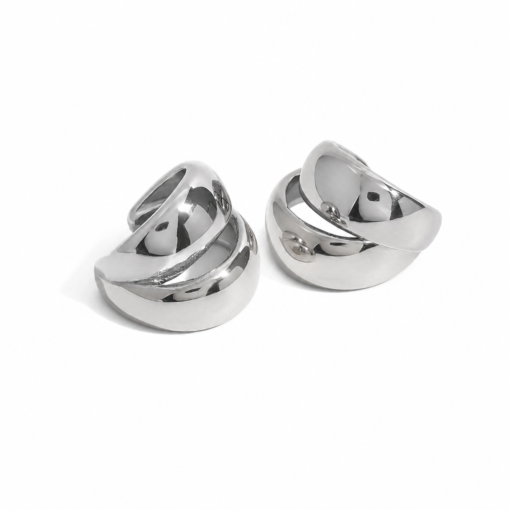 twist wave creolen silber edelstahl wasserfest