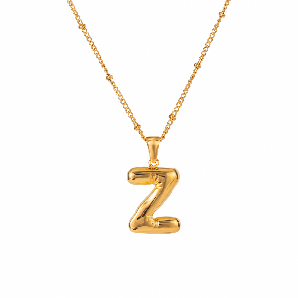 letter charm necklace gold edelstahl 3d buchstabe z anhänger wasserfest