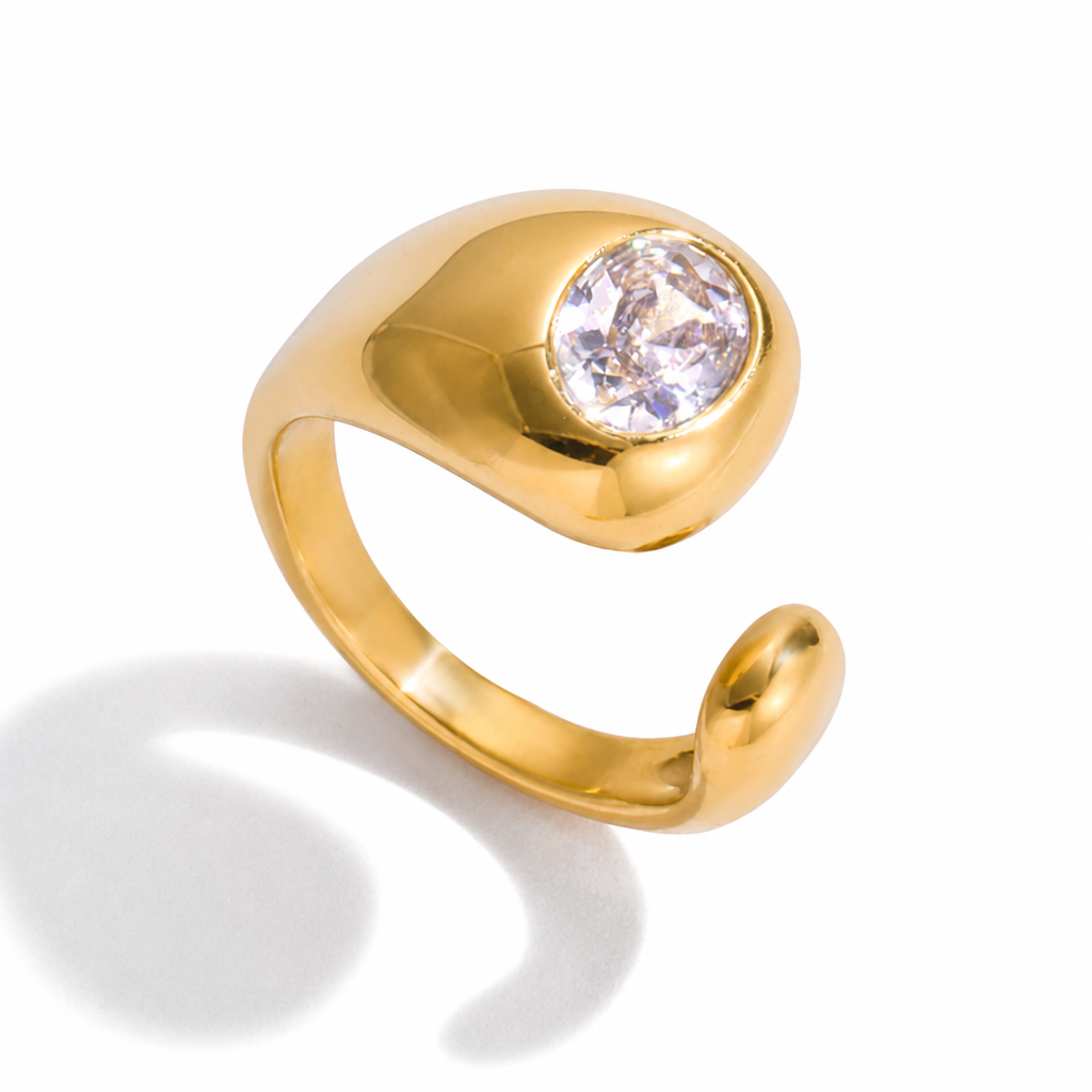 bold curve ring gold edelstahl wasserfest