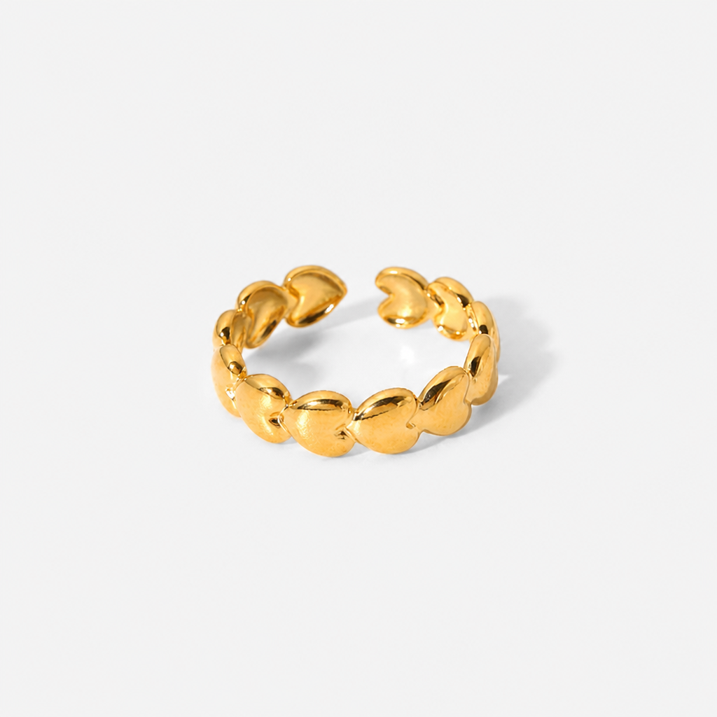 bubble stack ring ovale elemente gold edelstahl wasserfest