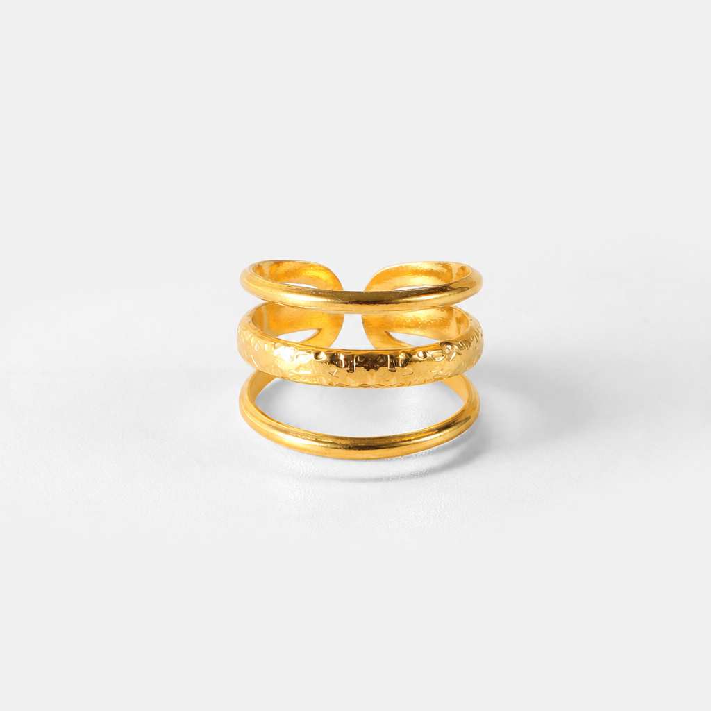 twisted bicolor ring gold edelstahl wasserfest