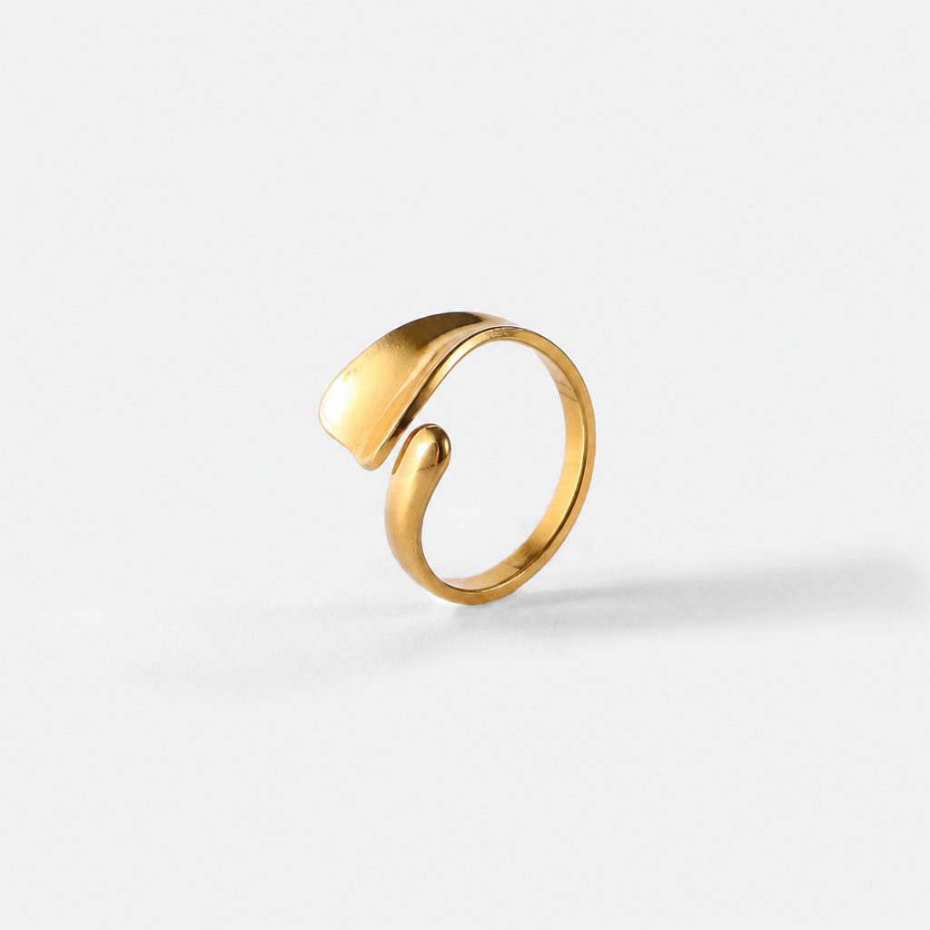 minimalist signet ring gold edelstahl breite platte wasserfest verstellbar