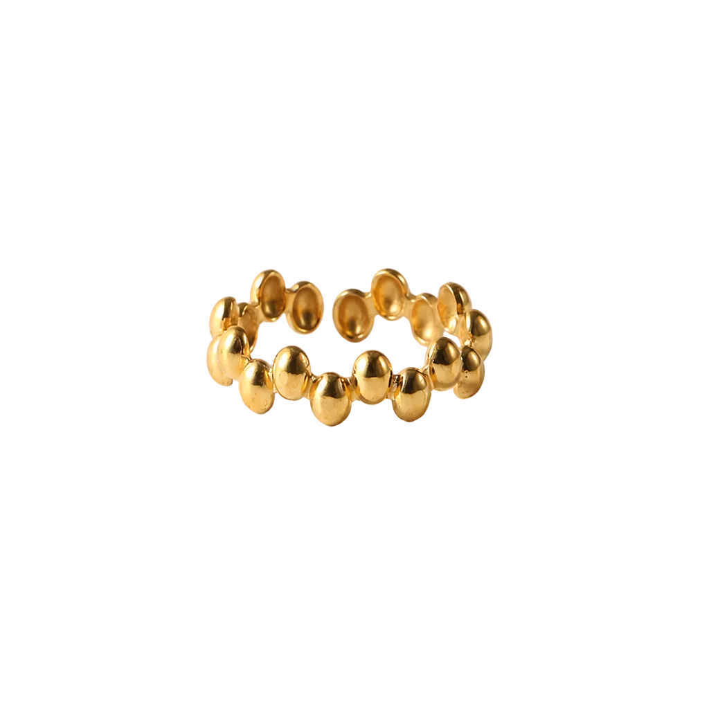 bubble statement ring gold edelstahl kugeln wasserfest verstellbar