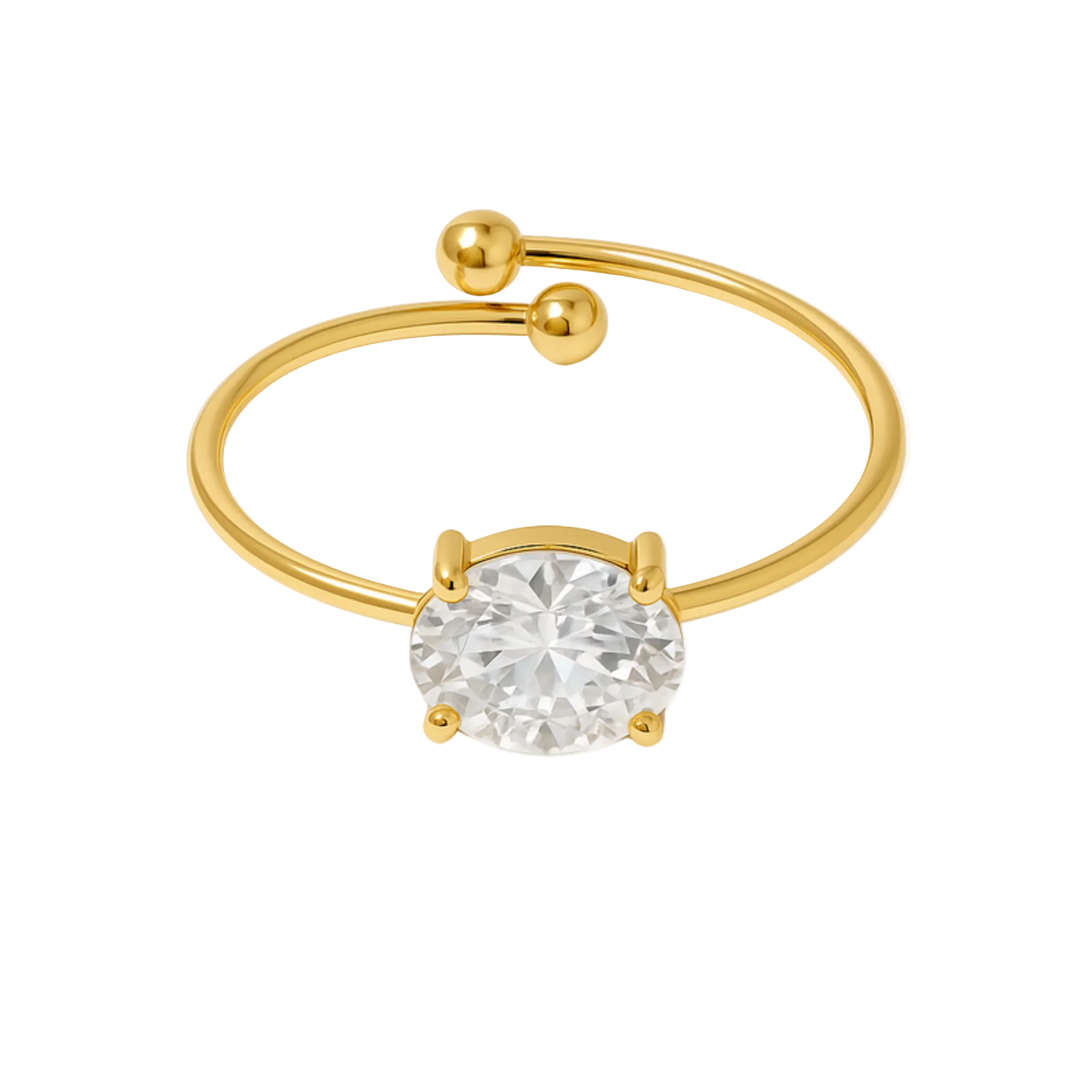 clear crystal chic ring gold edelstahl