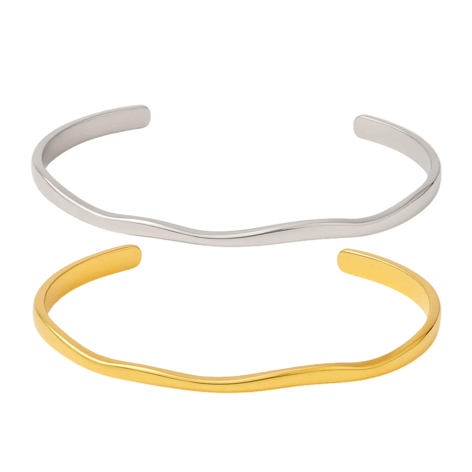 moderner armreif wellenform minimalistisches design seitenansicht
