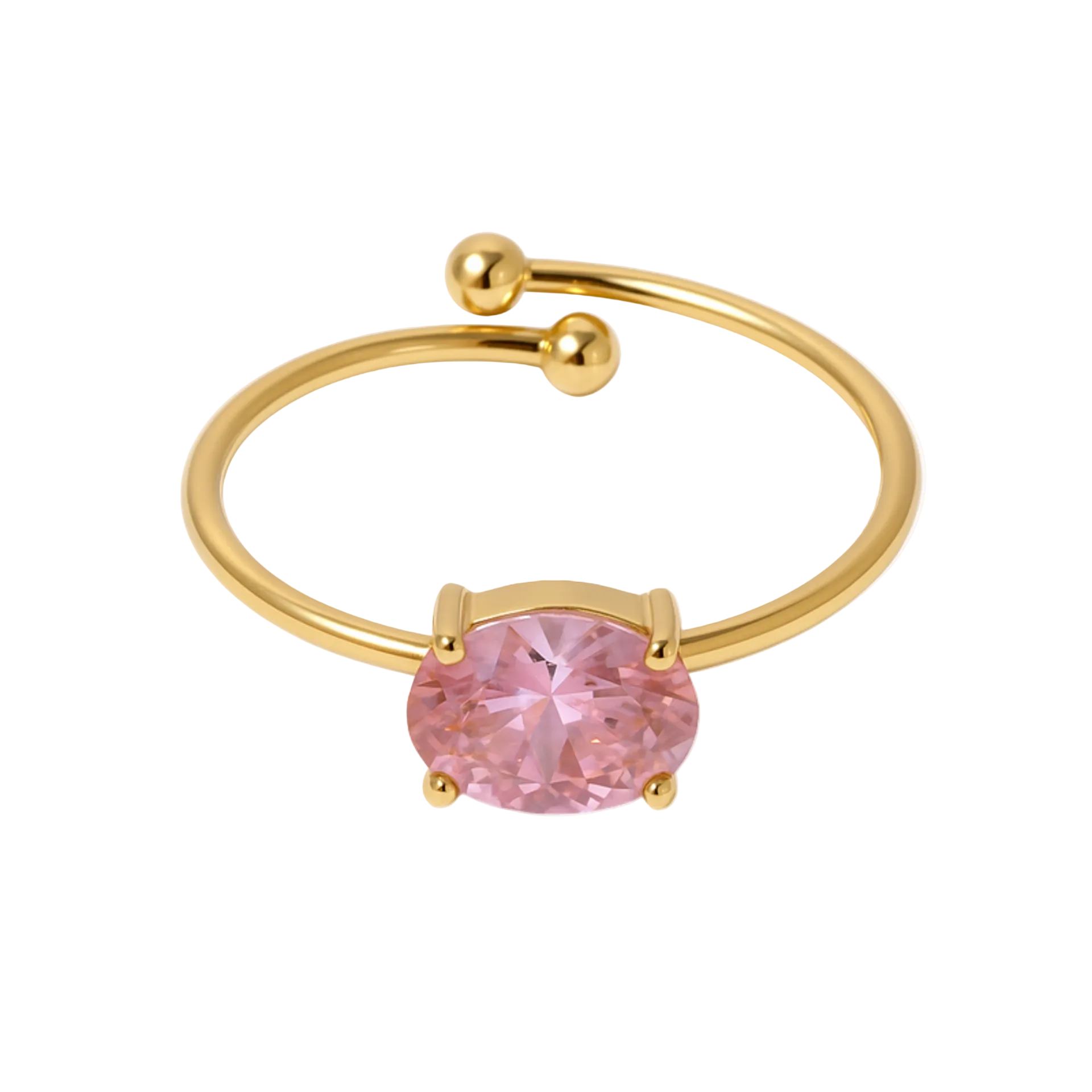 pink crystal chic ring gold edelstahl kristall