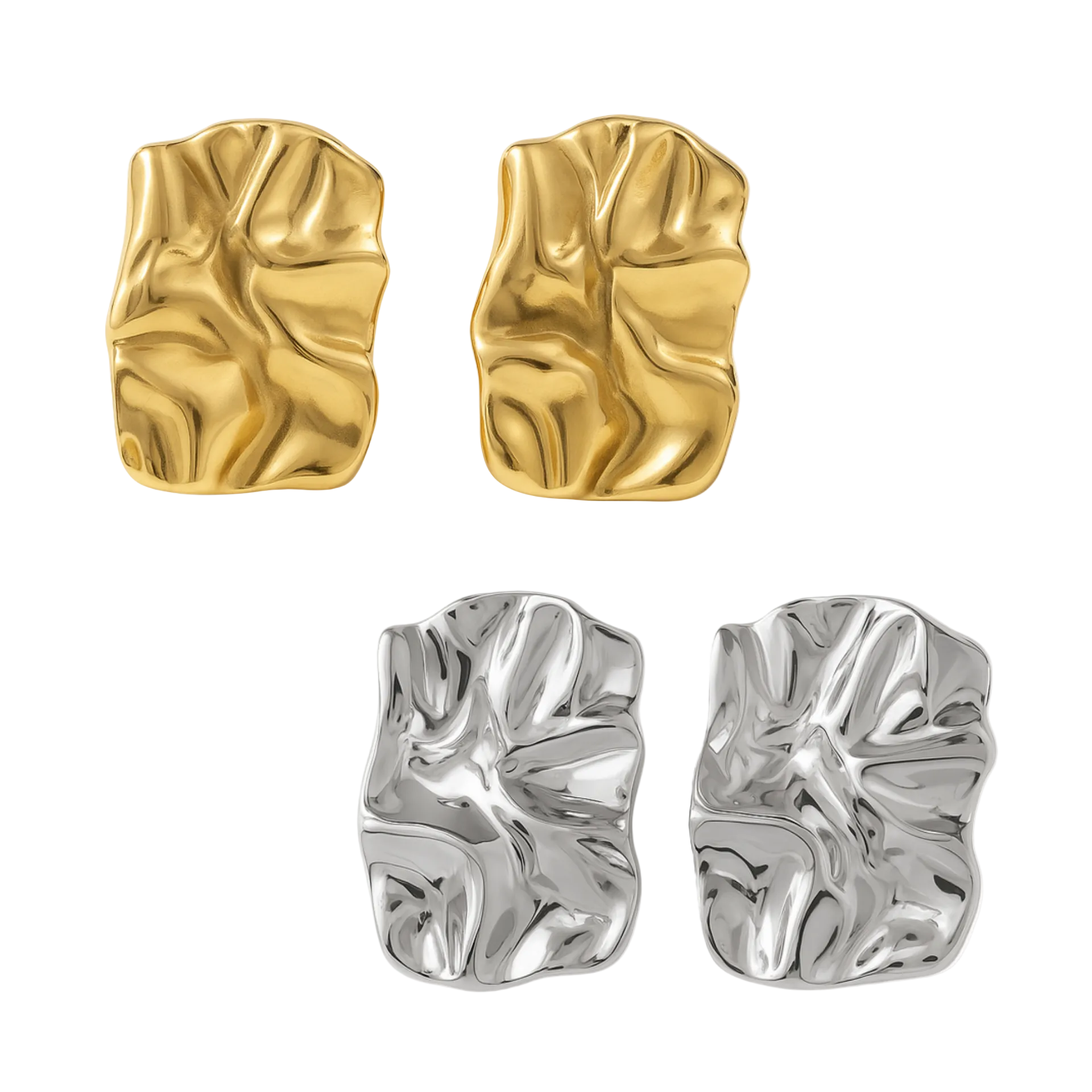 modern wave creolen ohrringe gold edelstahl