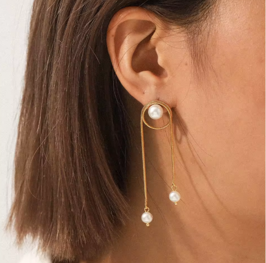 Modern Pearl Statement Ohrringe