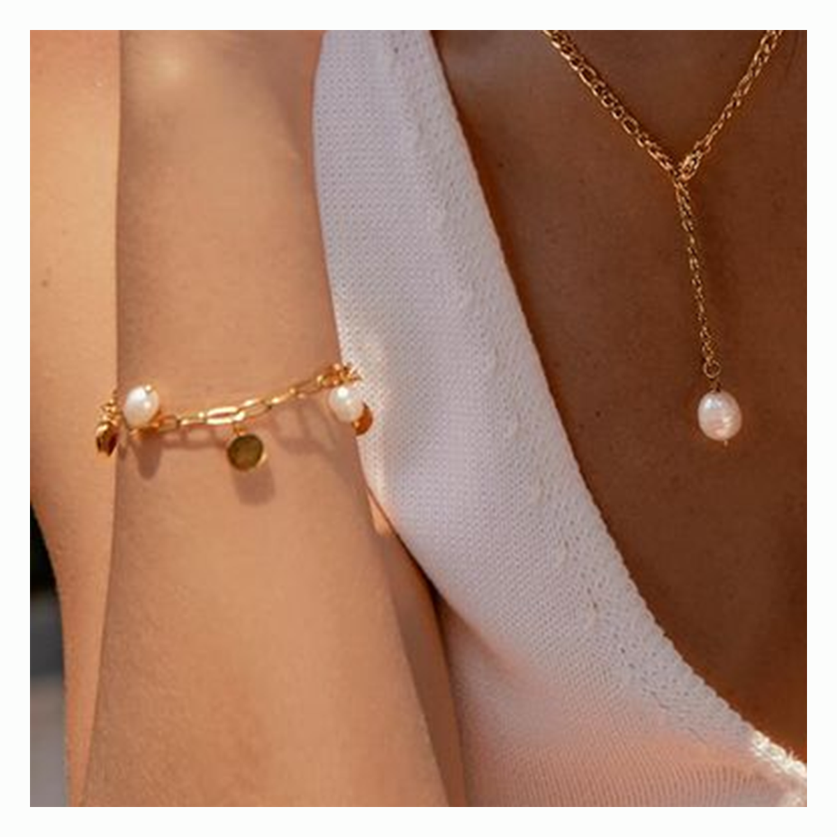 Pearl Charm Armband