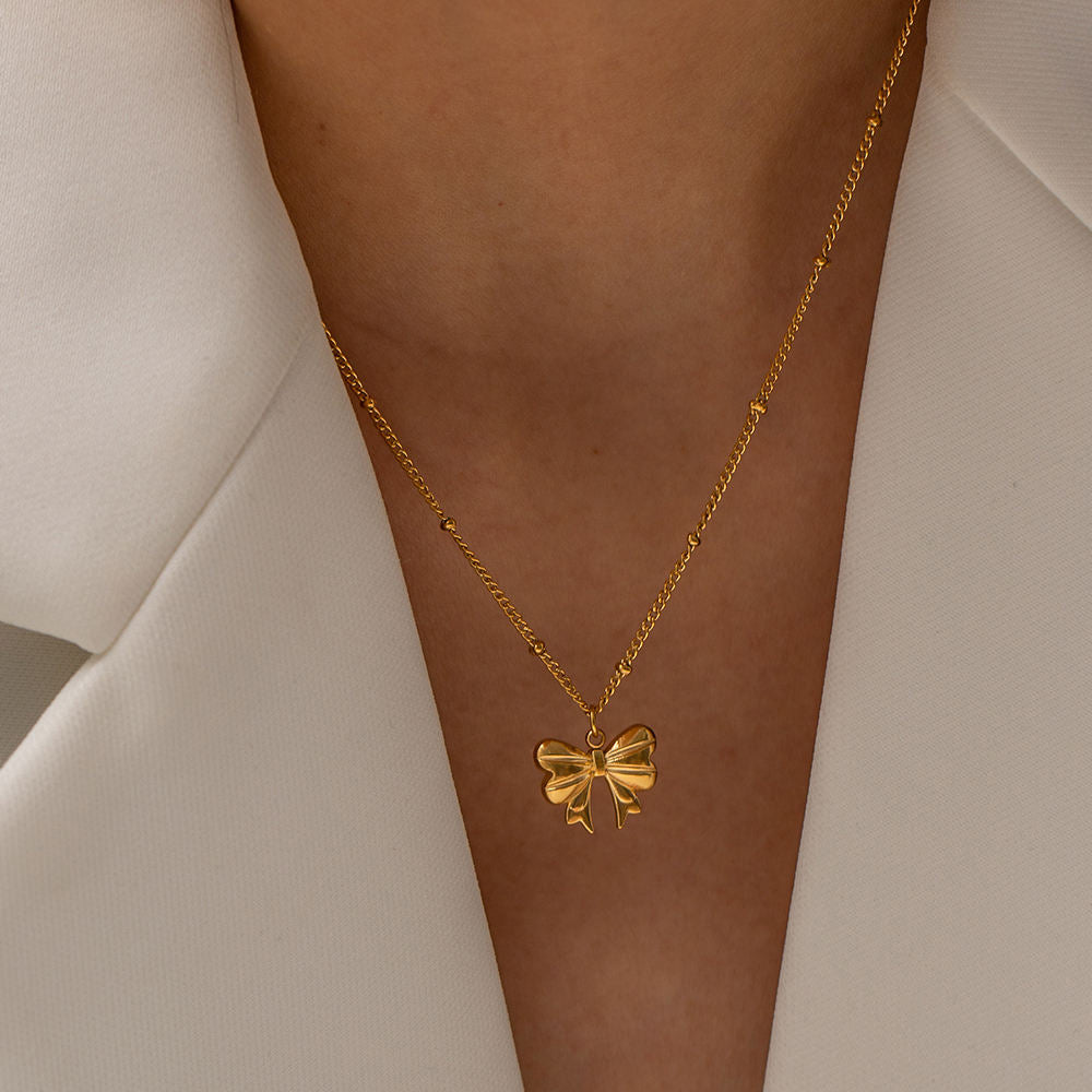 Golden Bow Charm Kette