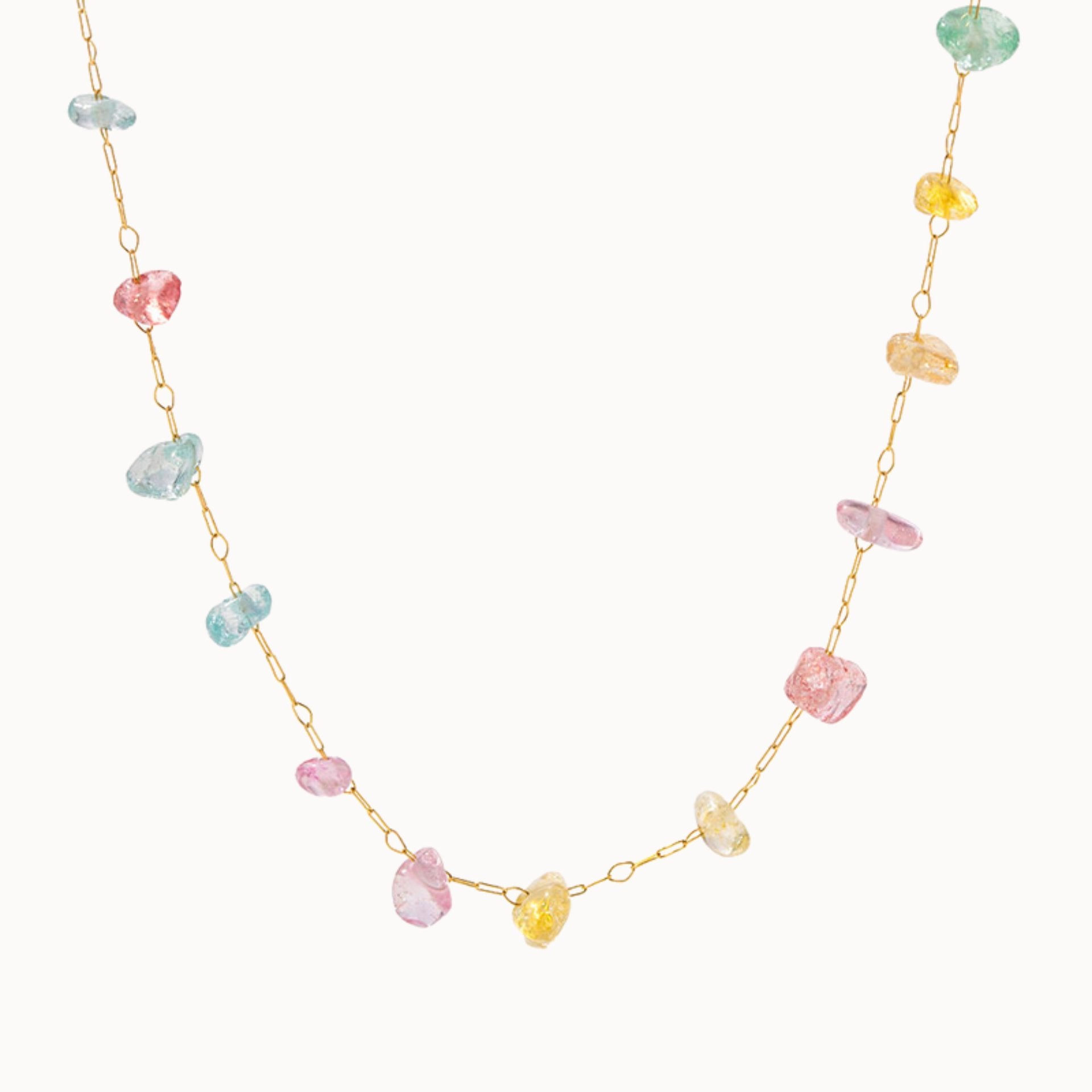 pastel gemstones halskette edel zart layering