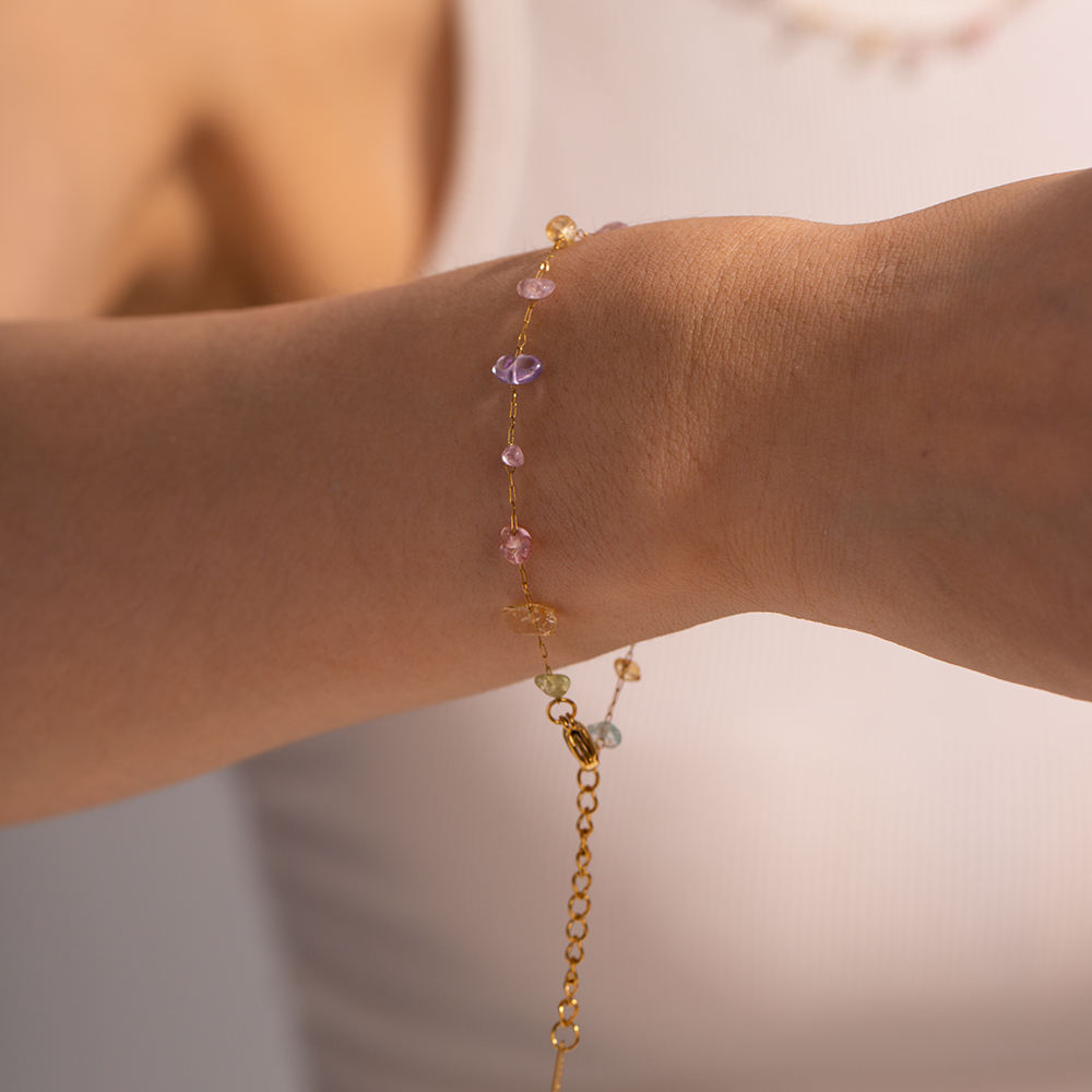 pastel gemstones kette details perlen ansicht